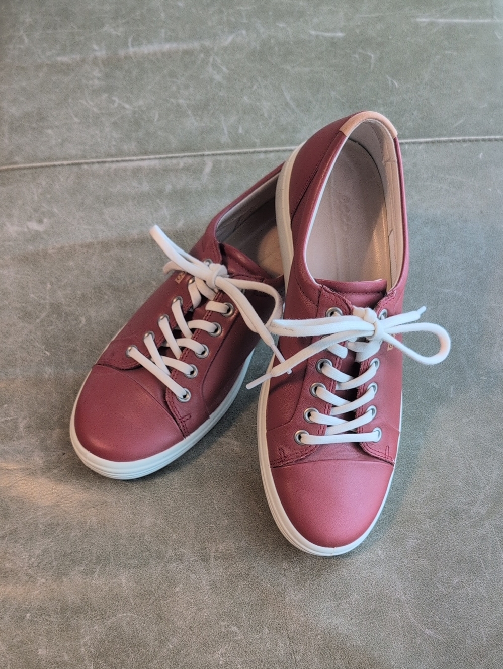 Ecco Women's Soft 7 Red Leather Sneakers, EU Size 40